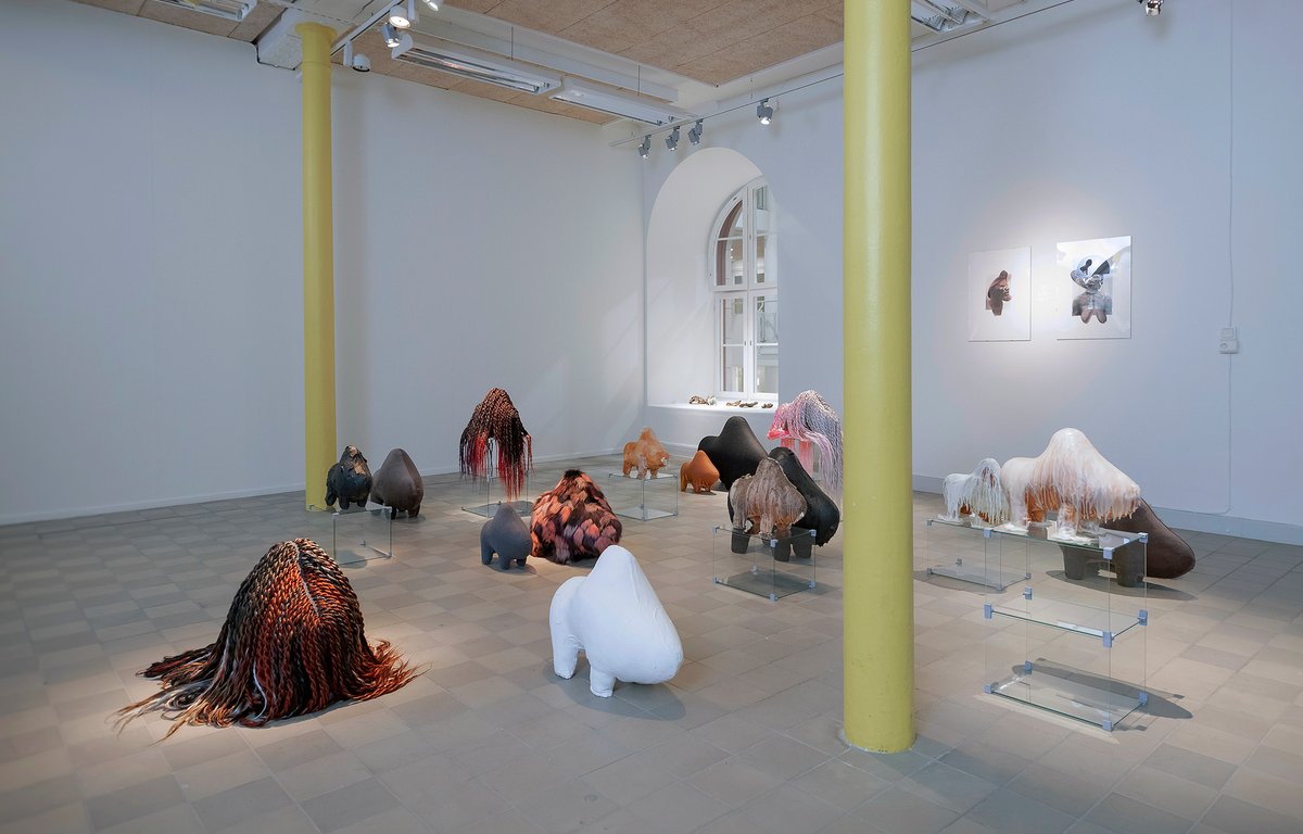 Marcia Kure, installation view, exhibition UNDER SKIN, Rutiga Golvet 2019. Photo: Patrick Miller